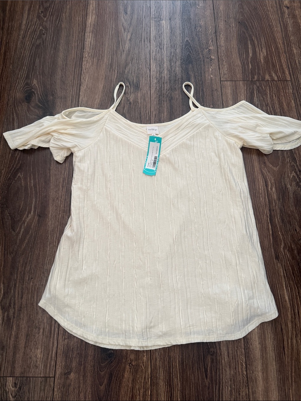 Kaileigh Cream Cold-Shoulder Spaghetti-Strap Top